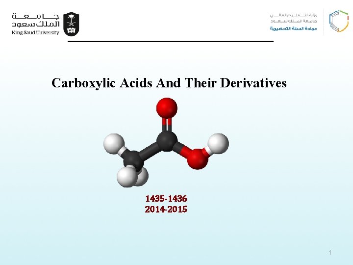 Carboxylic Acids And Their Derivatives 1435 -1436 2014 -2015 1 