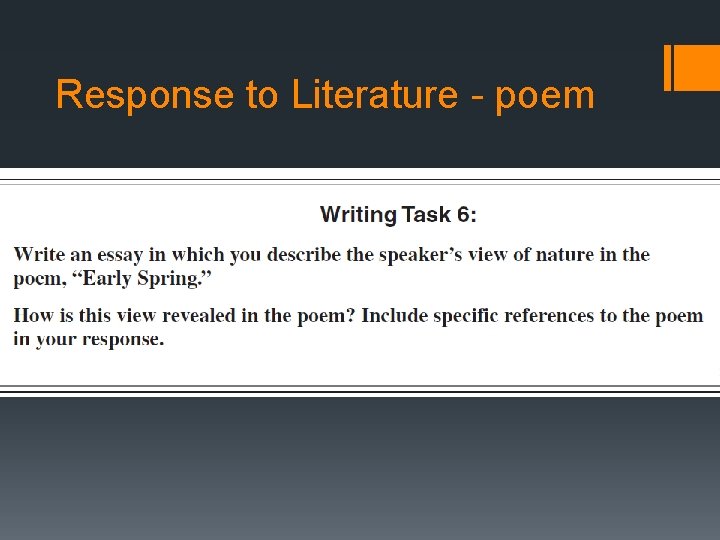 Response to Literature - poem 