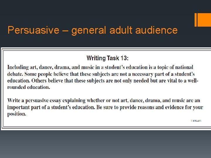 Persuasive – general adult audience 
