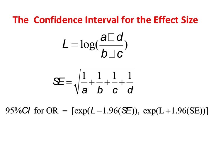 The Confidence Interval for the Effect Size 