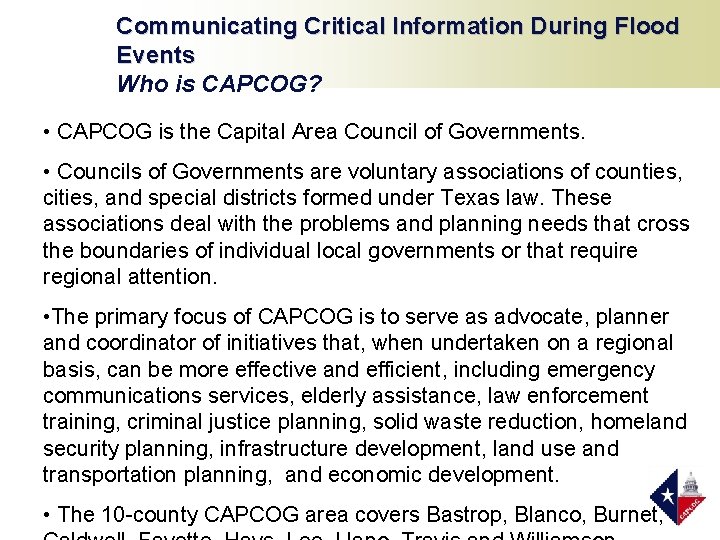Communicating Critical Information During Flood Events Using Web