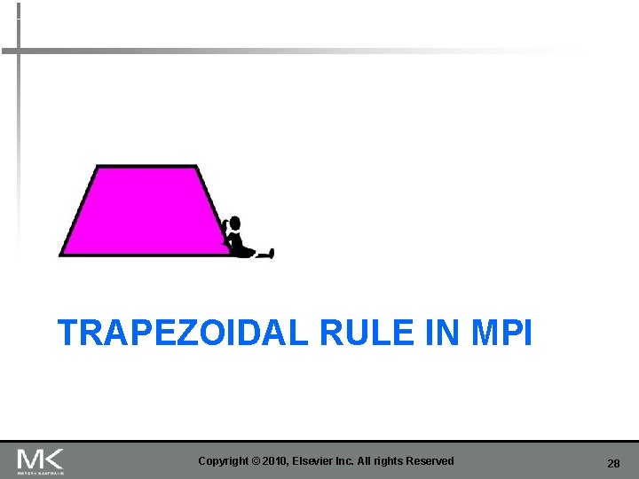 TRAPEZOIDAL RULE IN MPI Copyright © 2010, Elsevier Inc. All rights Reserved 28 