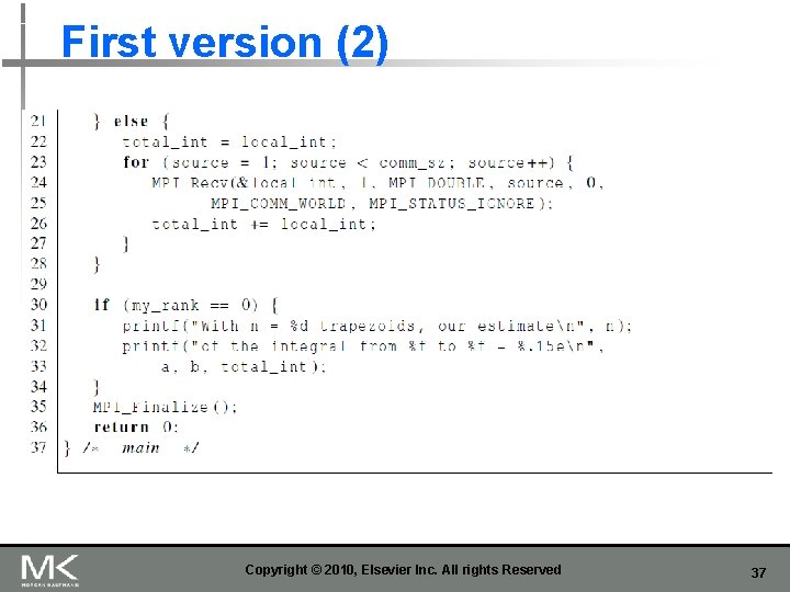 First version (2) Copyright © 2010, Elsevier Inc. All rights Reserved 37 