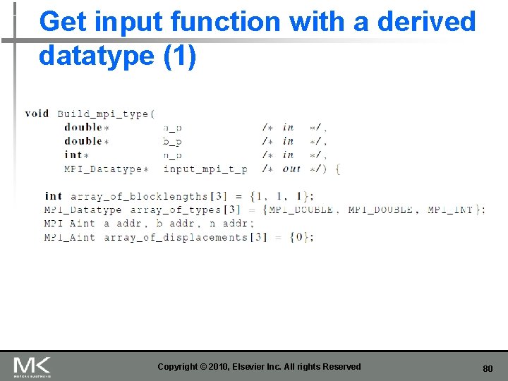 Get input function with a derived datatype (1) Copyright © 2010, Elsevier Inc. All