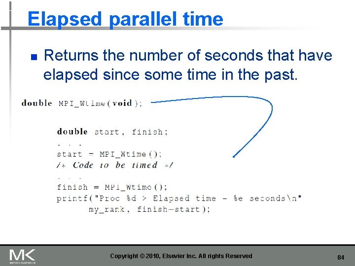 Elapsed parallel time n Returns the number of seconds that have elapsed since some