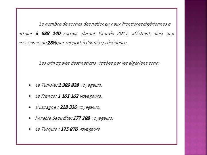 Le nombre de sorties des nationaux frontières algériennes a atteint 3 638 140 sorties,
