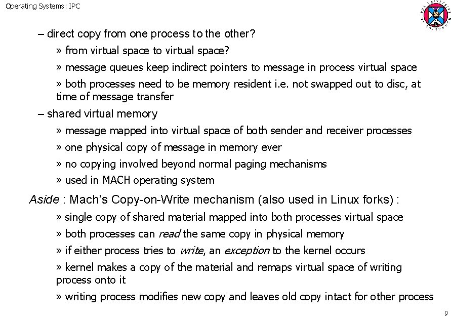 Operating Systems: IPC – direct copy from one process to the other? » from