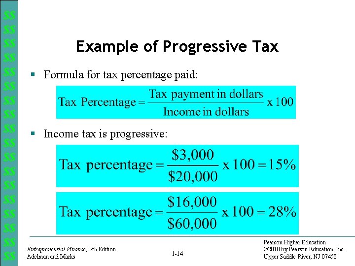 $$ $$ $$ $$ $$ Example of Progressive Tax § Formula for tax percentage