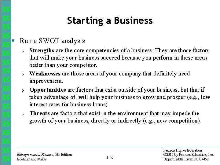 $$ $$ Starting a Business $$ $$ § Run a SWOT analysis $$ ›