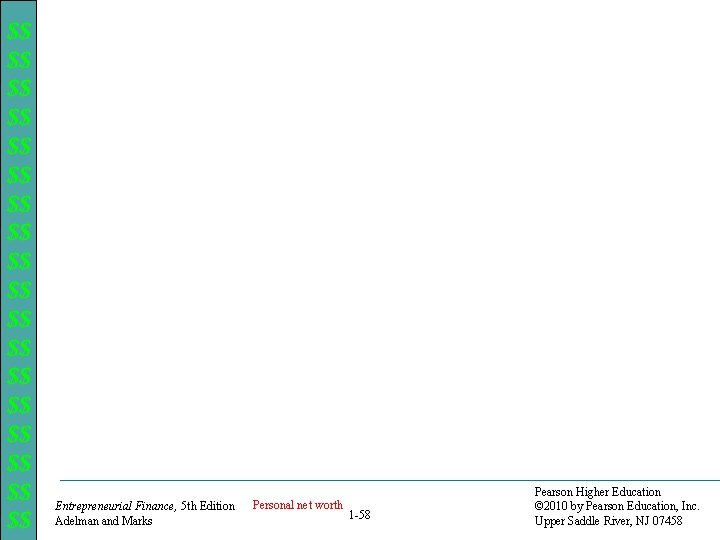 $$ $$ $$ $$ $$ Entrepreneurial Finance, 5 th Edition Adelman and Marks Personal
