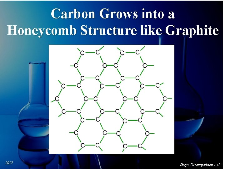 Carbon Grows into a Honeycomb Structure like Graphite 2017 Decomposition - 13 13 Sucrose.