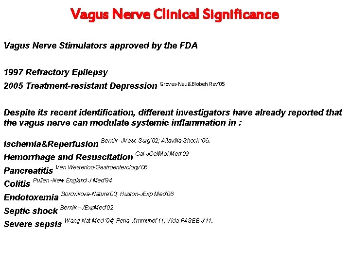 Vagus Nerve Clinical Significance Vagus Nerve Stimulators approved by the FDA 1997 Refractory Epilepsy