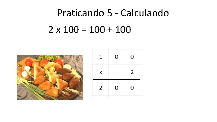Praticando 5 - Calculando 2 x 100 = 100 + 100 