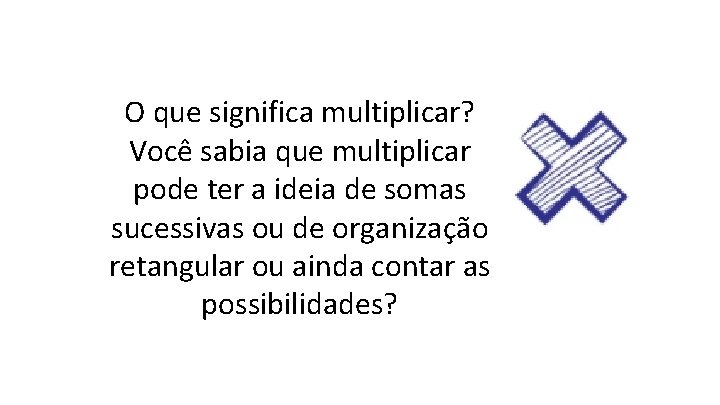 O que significa multiplicar? Você sabia que multiplicar pode ter a ideia de somas