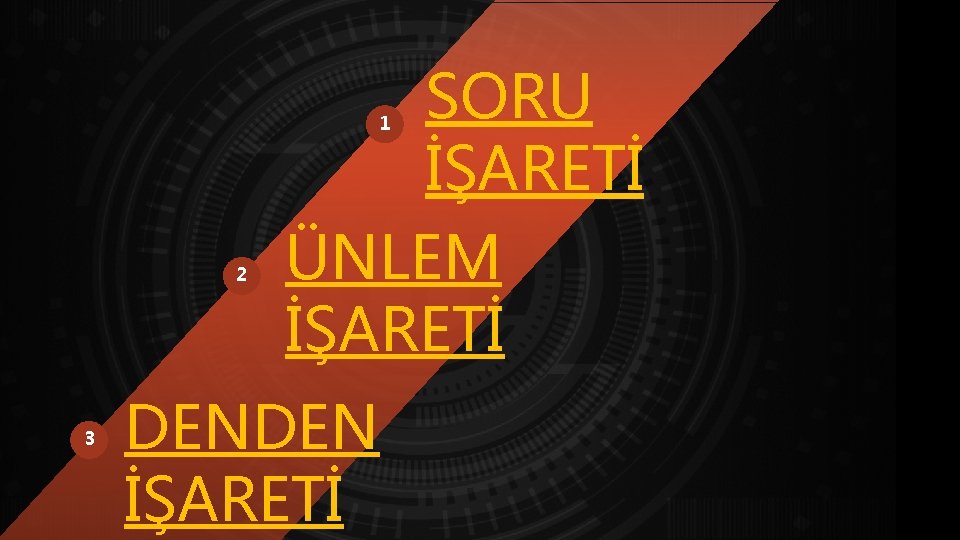 SORU İŞARETİ ÜNLEM İŞARETİ 1 2 3 DENDEN İŞARETİ 