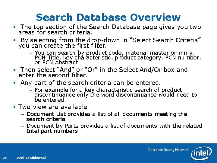 Search Database Overview The top section of the Search Database page gives you two Search Database Overview The top section of the Search Database page gives you two
