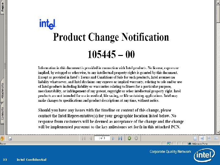 33 Intel Confidential 33 Intel Confidential