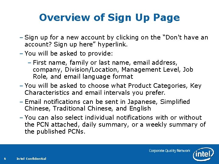 Overview of Sign Up Page – Sign up for a new account by clicking Overview of Sign Up Page – Sign up for a new account by clicking