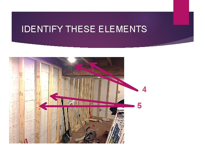 IDENTIFY THESE ELEMENTS 4 5 