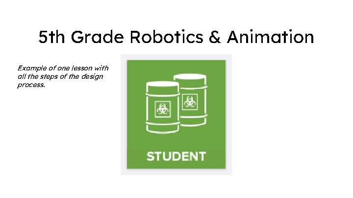 5 th Grade Robotics & Animation Example of one lesson with all the steps 5 th Grade Robotics & Animation Example of one lesson with all the steps