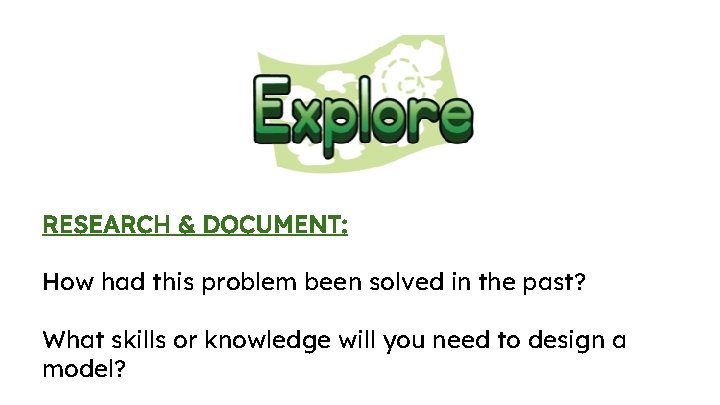 RESEARCH & DOCUMENT: How had this problem been solved in the past? What skills RESEARCH & DOCUMENT: How had this problem been solved in the past? What skills