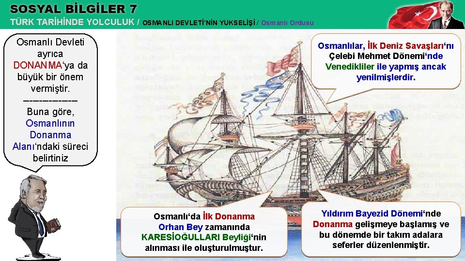 TÜRK TARİHİNDE YOLCULUK / OSMANLI DEVLETİ’NİN YÜKSELİŞİ / Osmanlı Ordusu Osmanlı Devleti ayrıca DONANMA‘ya