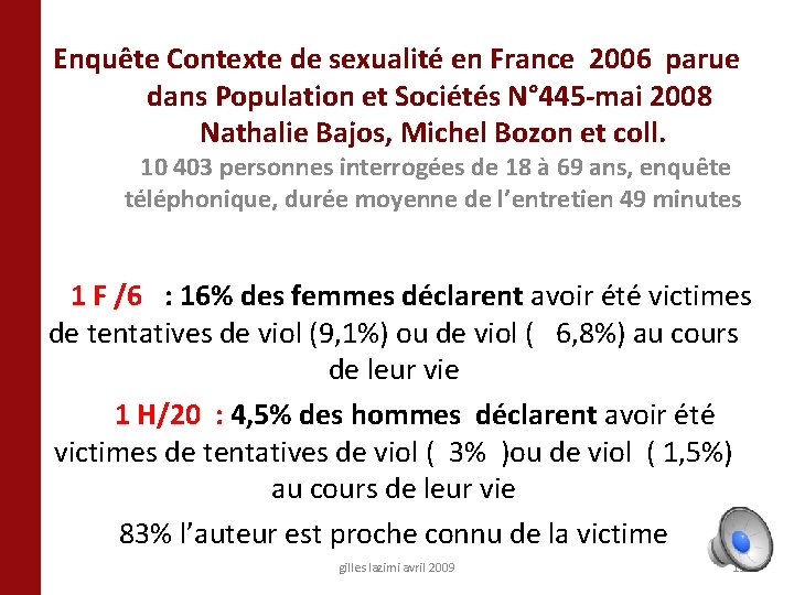 Enquête Contexte de sexualité en France 2006 parue dans Population et Sociétés N° 445