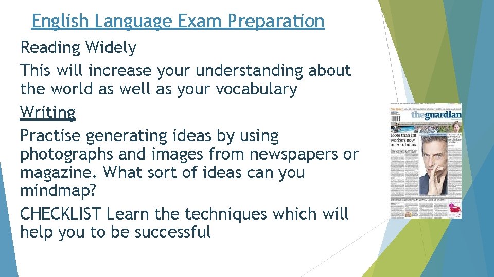 English Language Exam Preparation Reading Widely This will increase your understanding about the world