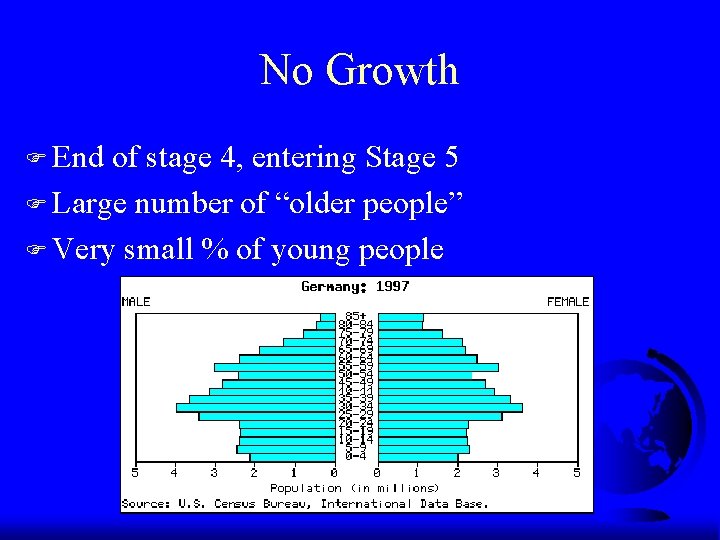 No Growth F End of stage 4, entering Stage 5 F Large number of