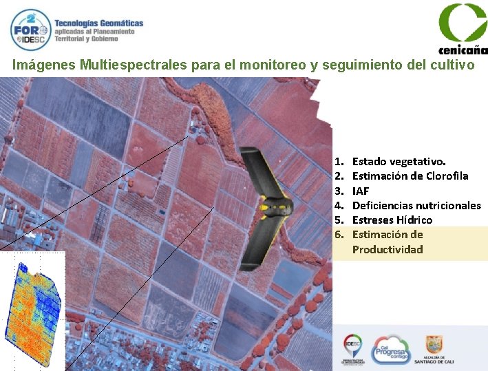 Imágenes Multiespectrales para el monitoreo y seguimiento del cultivo 1. 2. 3. 4. 5.
