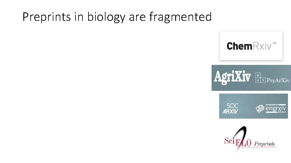 Preprints in biology are fragmented 