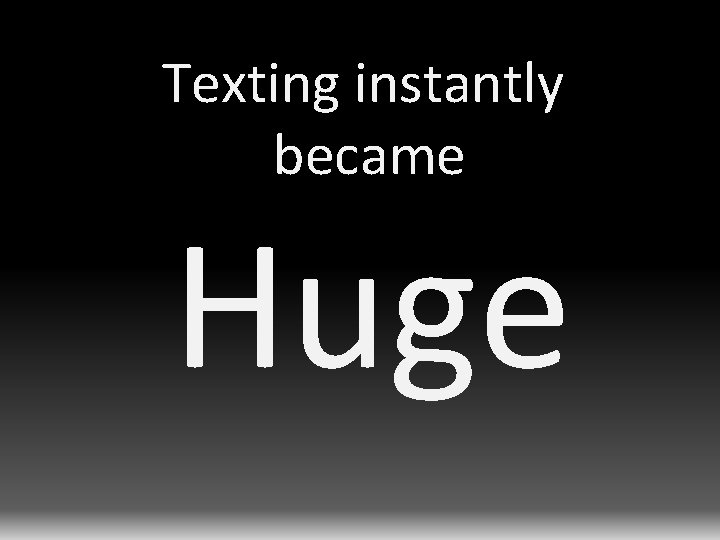 Texting instantly became Huge 