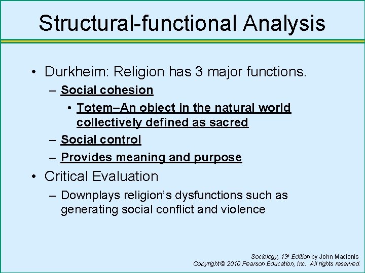 Religion Sociology 13 h Edition by John Macionis