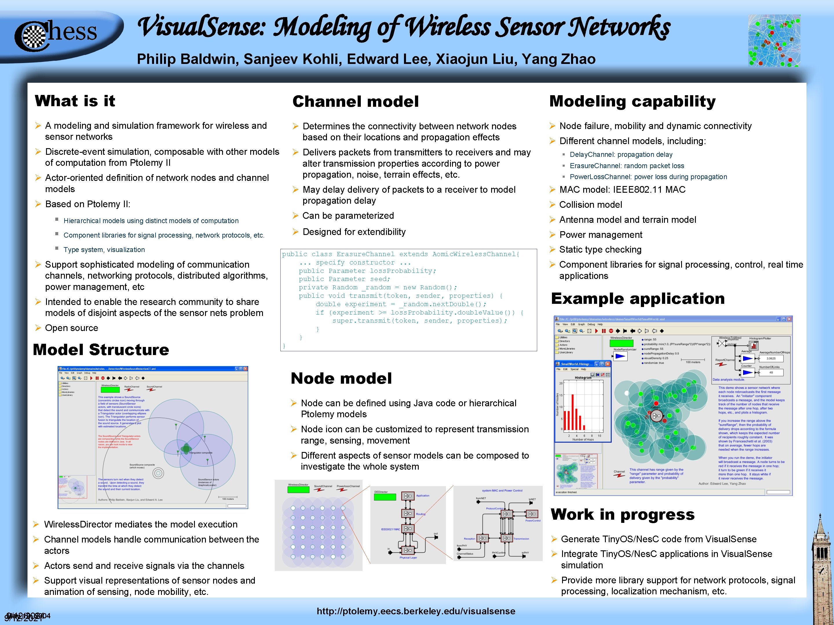 Visual. Sense: Modeling of Wireless Sensor Networks Philip Baldwin, Sanjeev Kohli, Edward Lee, Xiaojun