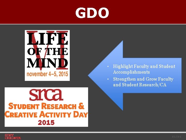 GDO • Highlight Faculty and Student Accomplishments • Strengthen and Grow Faculty and Student