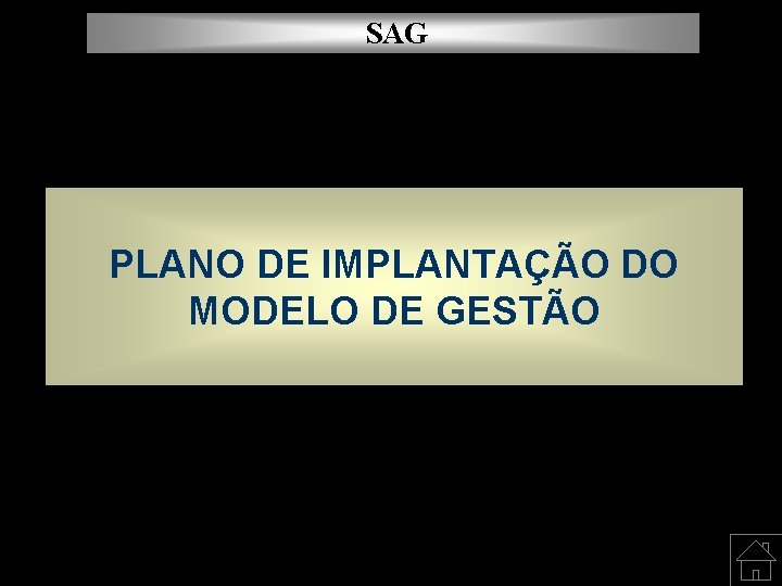 SAG PLANO DE IMPLANTAÇÃO DO MODELO DE GESTÃO 