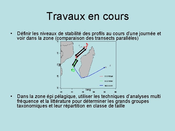 Travaux en cours • Définir les niveaux de stabilité des profils au cours d’une