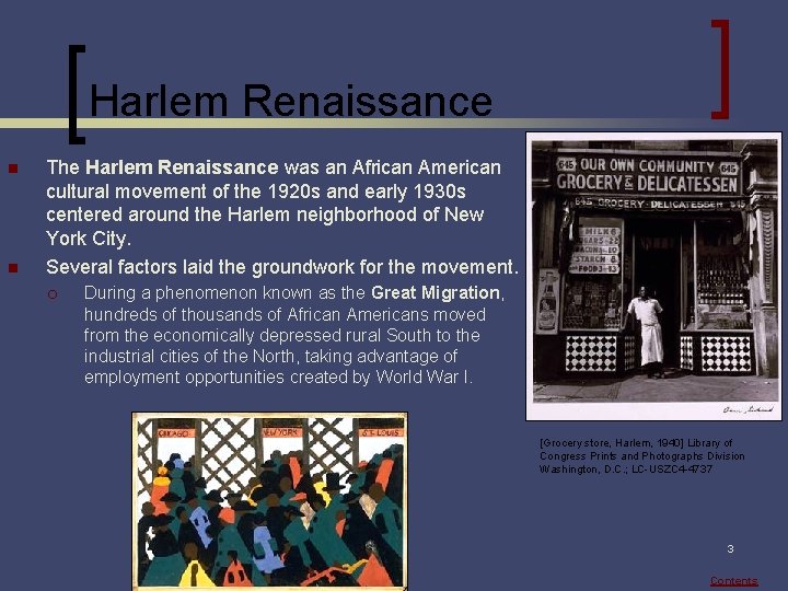 Harlem Renaissance n n The Harlem Renaissance was an African American cultural movement of