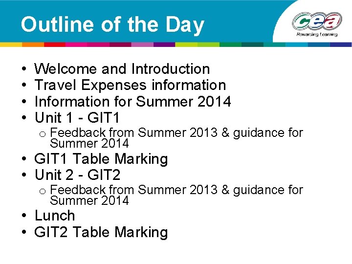 Outline of the Day • • Welcome and Introduction Travel Expenses information Information for