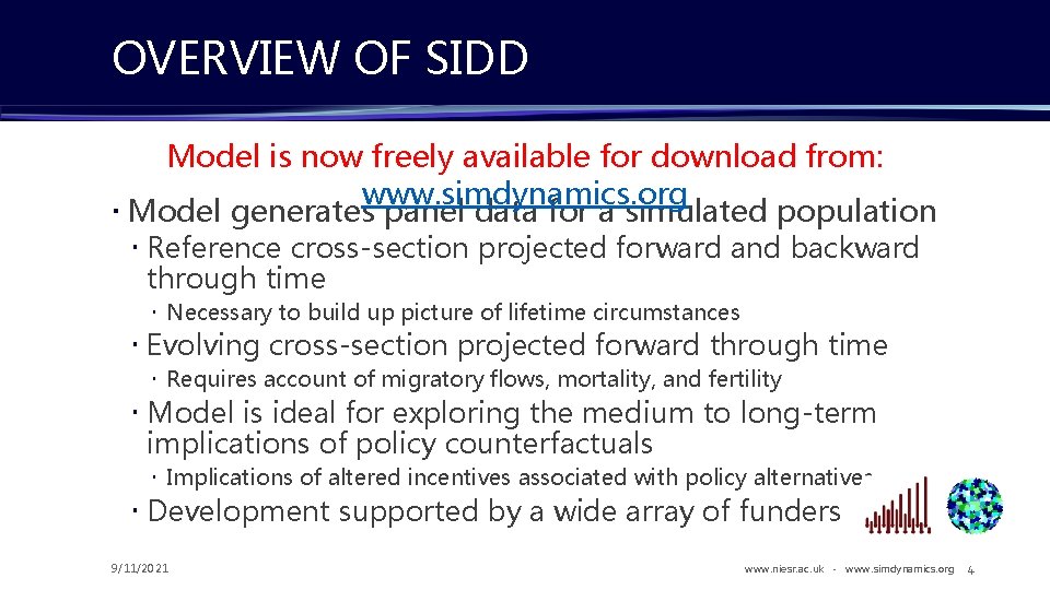 OVERVIEW OF SIDD Model is now freely available for download from: www. simdynamics. org