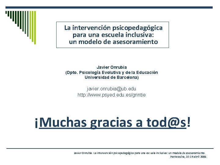 La intervencin psicopedaggica para una escuela inclusiva un