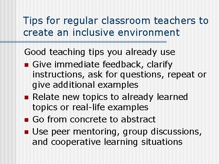 Tips for regular classroom teachers to create an inclusive environment Good teaching tips you Tips for regular classroom teachers to create an inclusive environment Good teaching tips you
