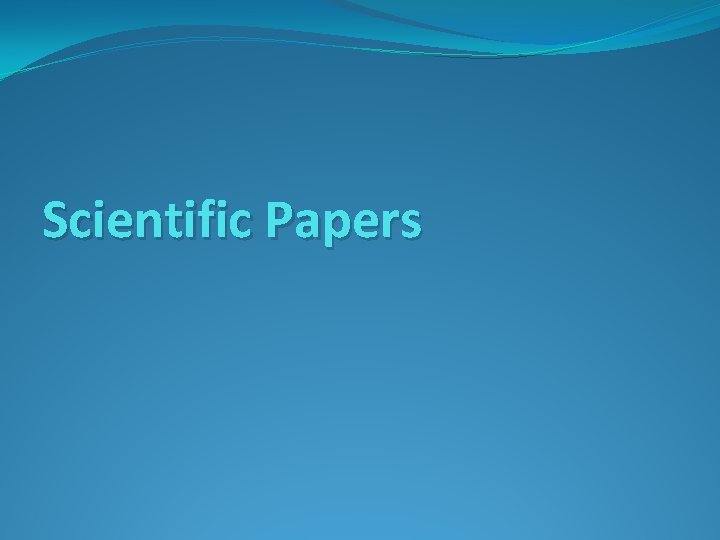Scientific Papers 