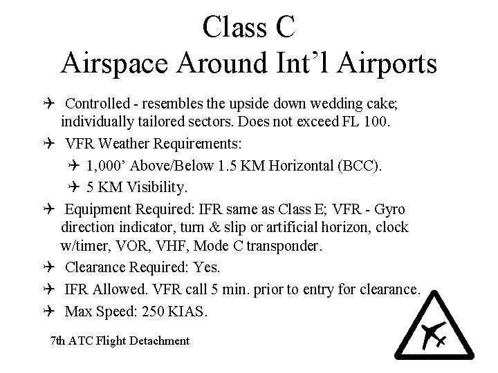 Class C Airspace Around Int’l Airports Q Controlled - resembles the upside down wedding