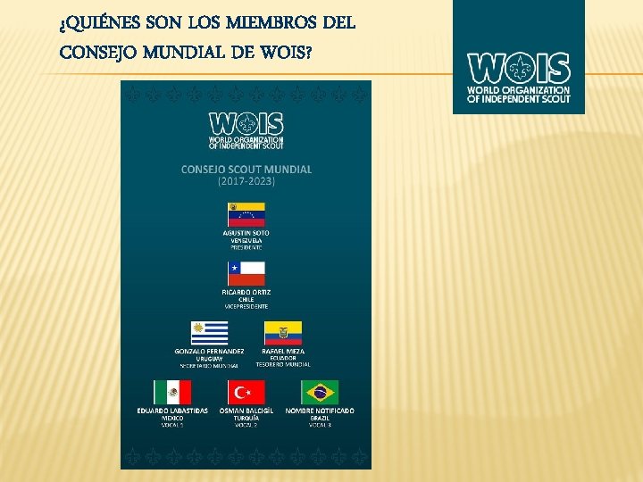 ¿QUIÉNES SON LOS MIEMBROS DEL CONSEJO MUNDIAL DE WOIS? 