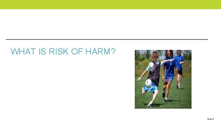 WHAT IS RISK OF HARM? Slide 5 