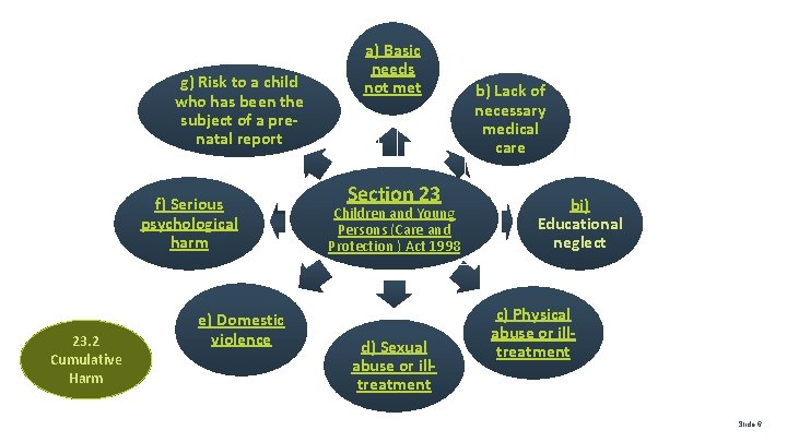 g) Risk to a child who has been the subject of a prenatal report