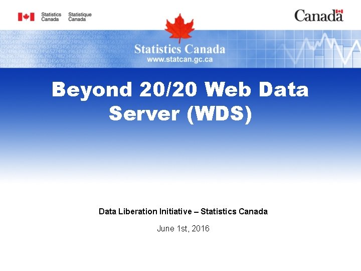 Beyond 20/20 Web Data Server (WDS) Data Liberation Initiative – Statistics Canada June 1