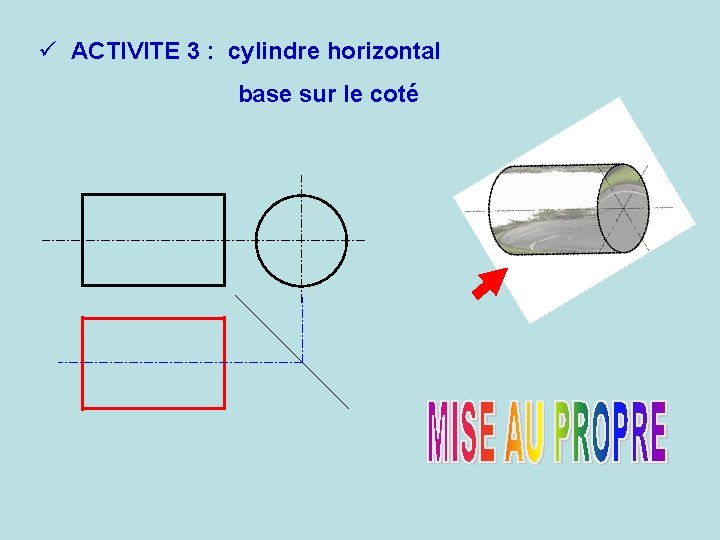 ü ACTIVITE 3 : cylindre horizontal base sur le coté 