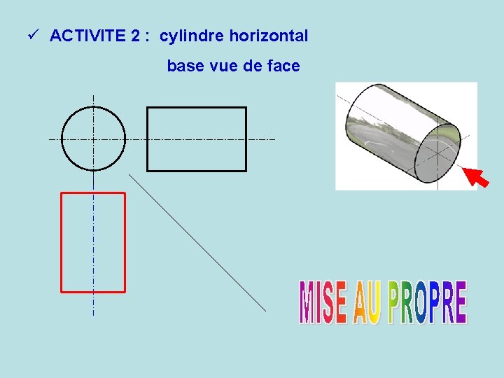 ü ACTIVITE 2 : cylindre horizontal base vue de face 